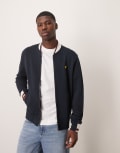 [Lyle & Scott] Lyle & Scott half tipped jersey bomber jacket in navy S Navy