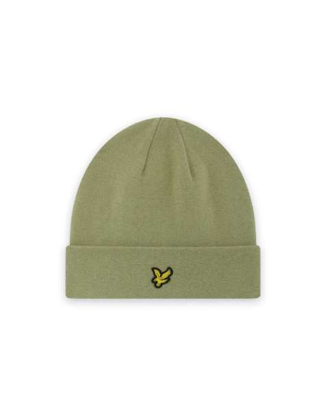 Lyle & Scott Headwear basic beanie in y299 smoke olive - view 1