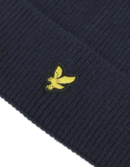 Lyle & Scott Headwear beanie in z271 dark navy, 3 of 7
