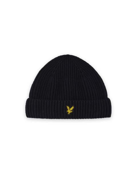 Lyle & Scott Headwear ribbed beanie in z865 jet black - view 1