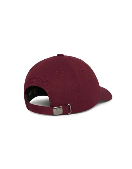 Lyle & Scott Headwear tonal eagle baseball cap in w976 fairway burgundy, 6 of 7