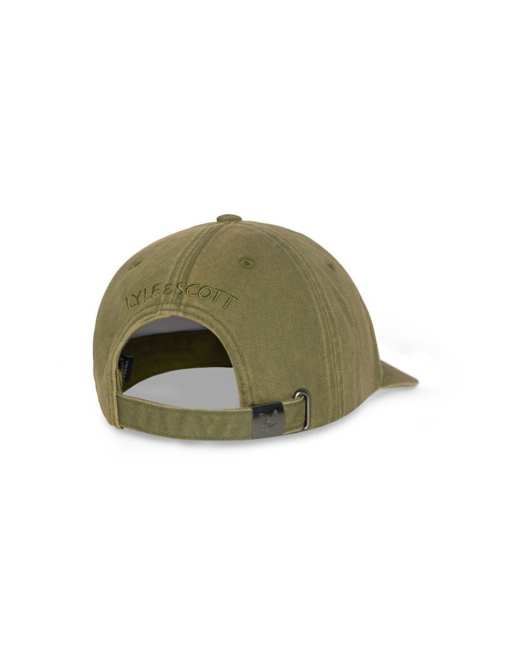 Lyle & Scott Headwear washed cap in y127 bright olive, 2 of 2