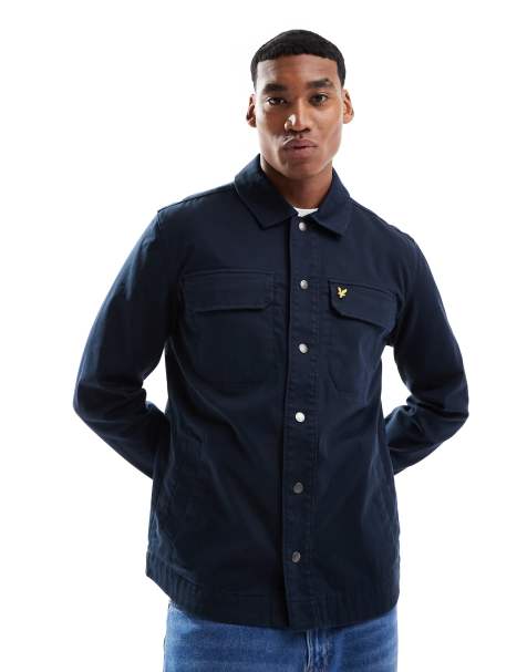 Lyle & Scott – Hemdjacke aus Cord in Marineblau - view 1