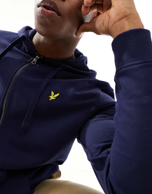 Lyle & Scott - Hoodie met rits in marineblauw , 3 van 4