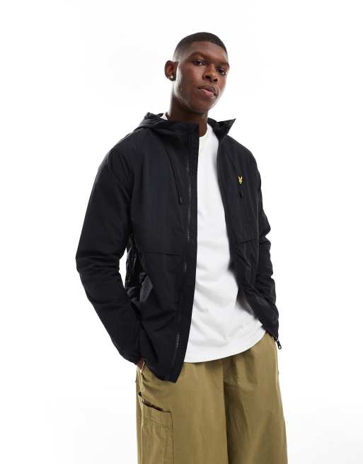 Lyle Scott hoodied windbreaker jacket in black