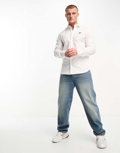 Lyle & Scott - Hvid poplin-skjorte med ikonlogo i slim fit - view 1