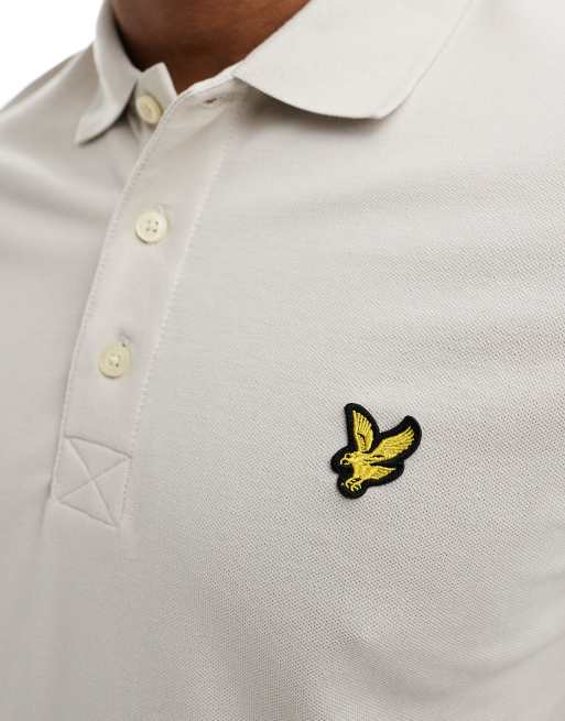 Lyle & Scott – Icon – Beżowa koszulka polo z piki z logo, 3 z 4