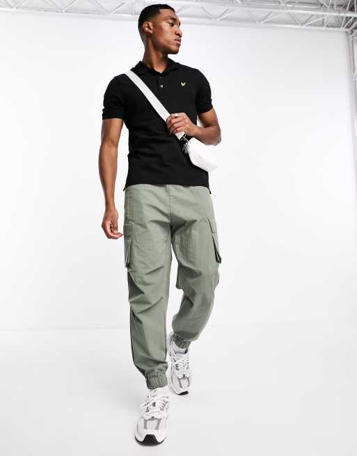 Lyle & Scott – Icon – Czarna koszulka polo z piki z logo   , 4 z 4