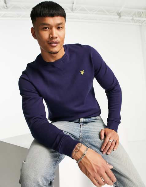 Lyle & Scott icon logo crew neck sweatshirt in navy - view 1