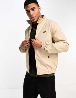 Lyle & Scott Lyle & Scott icon logo harrington jacket in stone-Neutral