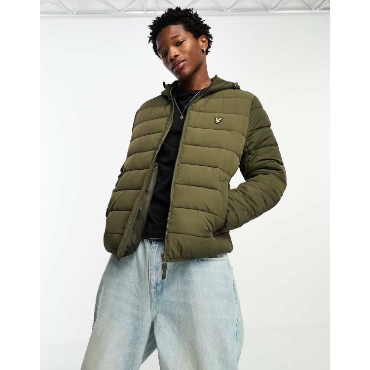 Olive green jacket with grey hood sale