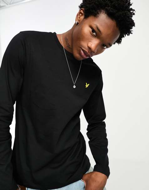 Lyle & Scott icon logo long sleeve t-shirt in black   
