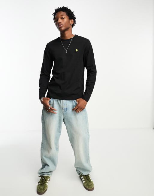 Lyle & Scott icon logo long sleeve t-shirt in black   , 3 of 4