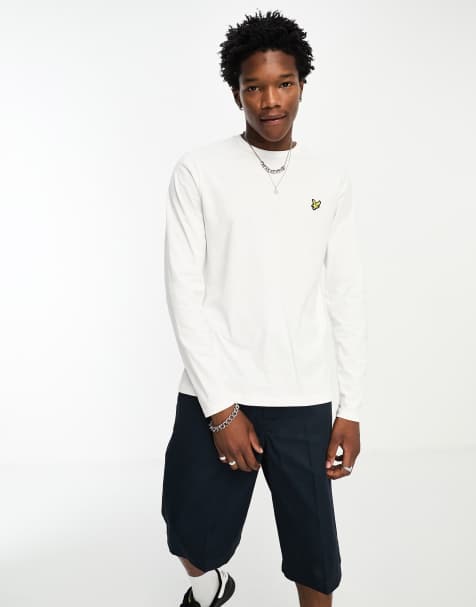 Lyle & Scott icon logo long sleeve t-shirt in white   