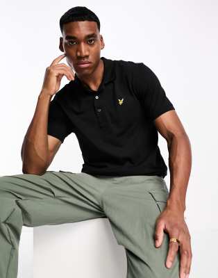 Lyle & Scott icon logo pique polo in black