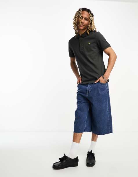 Lyle & Scott icon logo pique polo in gunmetal grey