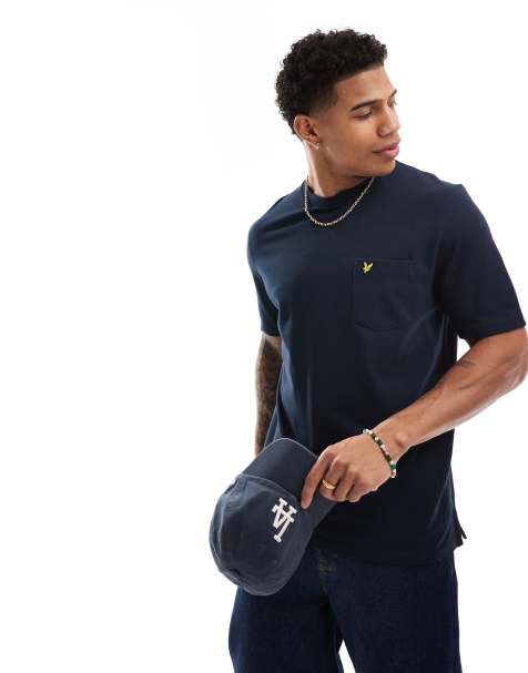 Lyle & Scott icon logo pocket pique t-shirt in navy - view 1