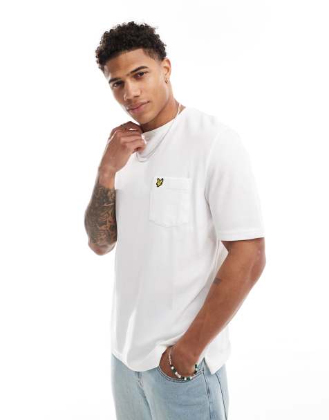 Lyle & Scott icon logo pocket pique t-shirt in white - view 1