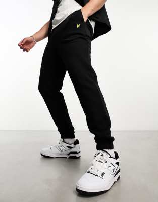 Lyle & Scott icon logo slim fit joggers in black - view 1
