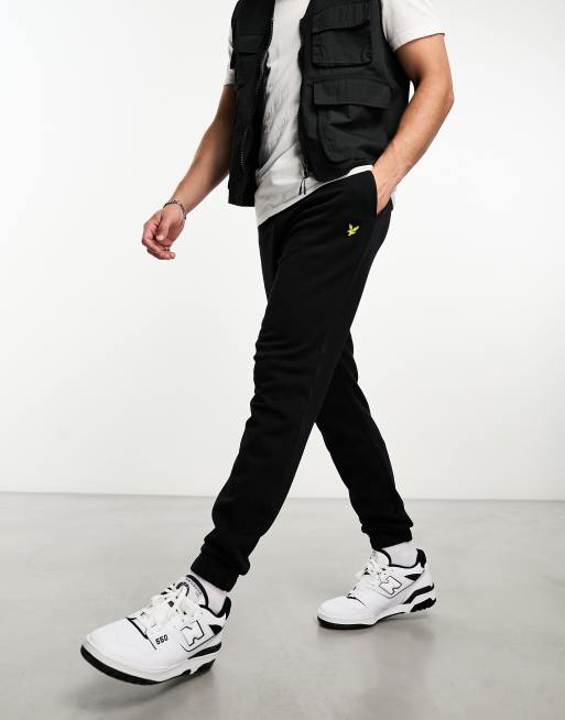 Lyle & Scott icon logo slim fit joggers in black, 3 of 4