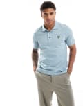 [Lyle & Scott] Lyle & Scott icon logo slub polo in light blue XS Light Blue