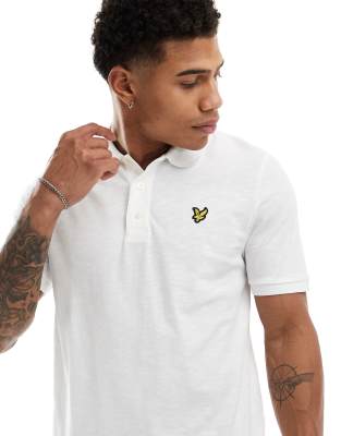 Lyle & Scott icon logo slub polo Produto in white