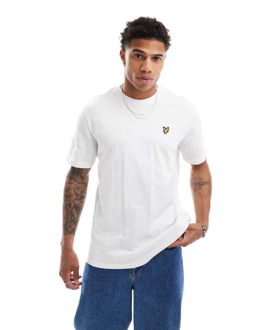 Lyle & Scott - Icon - T-shirt in tessuto fiammato bianca con logo, 2 di 4