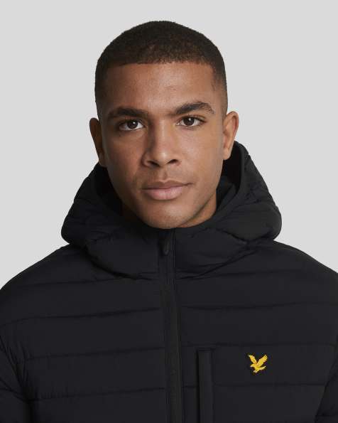 Lyle & Scott Jackets stretch lightweight quilted jacket in z865 jet black - view 1
