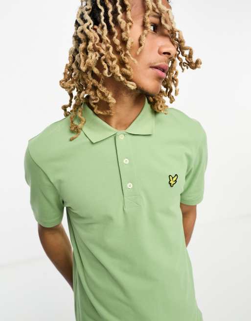Lyle & Scott – Jasnozielona koszulka polo z piki z logo