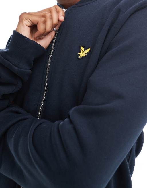 Lyle Scott jersey bomber jacket in navy ASOS