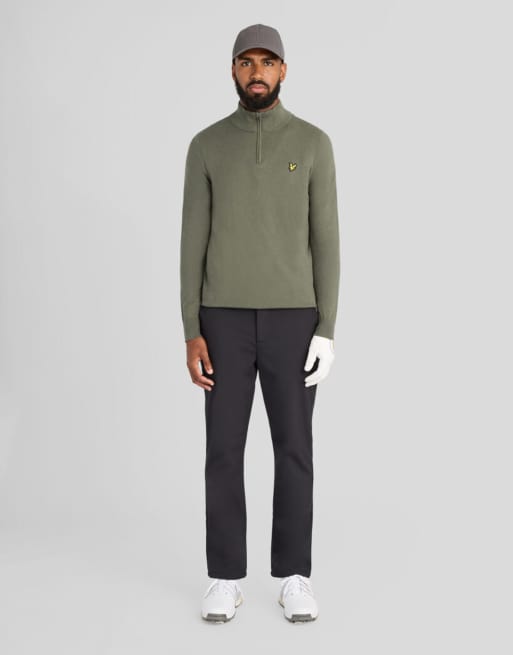 Lyle & Scott - jersey de punto de media cremallera para golf en verde cactus x65, 2 de 6