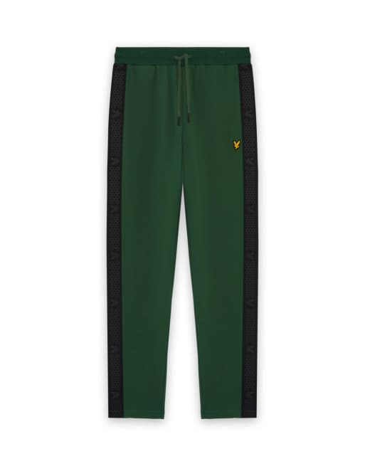 Lyle & Scott - joggers con cinta en la parte media en verde canopy z305, 5 de 6