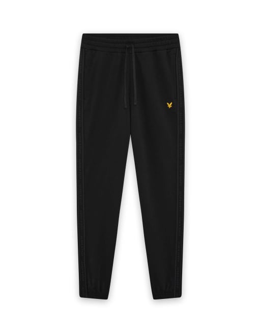 Lyle & Scott joggers midi con nastro jacquard in z865 nero jet, 5 di 7