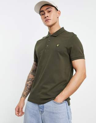 lyle & scott - kakigrön pikétröja-grön/a