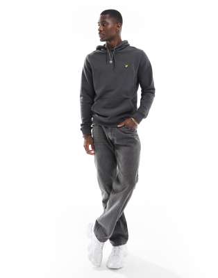 Lyle and Scott Loopback Cotton Hoodie en Gunmetal, Herren Größe Small - Bild 4