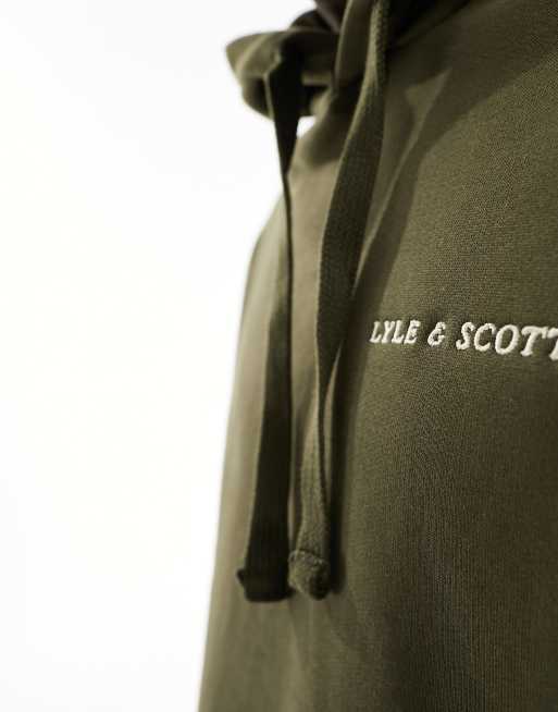Lyle & Scott – Kapuzenpullover in Olivgrün mit Logo-Stickerei, 2 von 4
