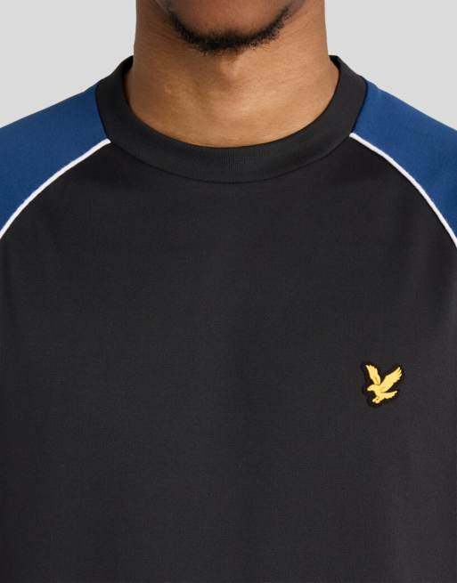 Lyle & Scott Kurzarm-T-Shirt mit Colourblocking in Y365 Jet Black/ Navy Peony, 3 von 6