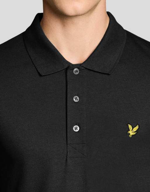 Lyle & Scott kurzärmeliges einfarbiges Poloshirt in Sattelbraun, 3 von 6
