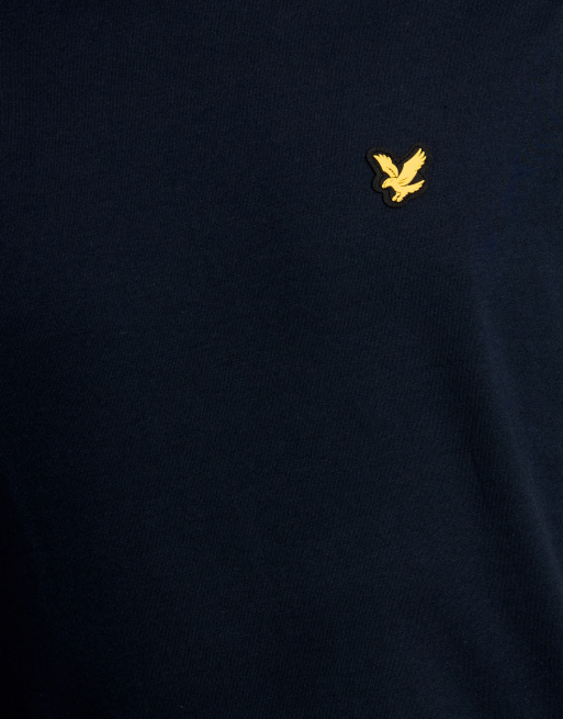 Lyle & Scott – Kurzärmliges T-Shirt in z271 dunklem Marineblau mit Jacquard-Band, 6 von 7