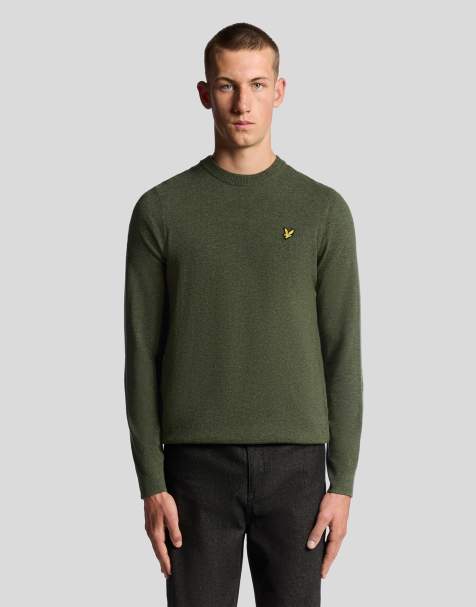 Lyle & Scott   lambswool blend crew neck jumper in  deep depths marl  - view 1