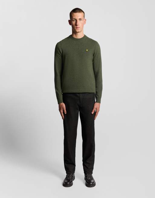 Lyle & Scott   lambswool blend crew neck jumper in  deep depths marl , 7 of 7