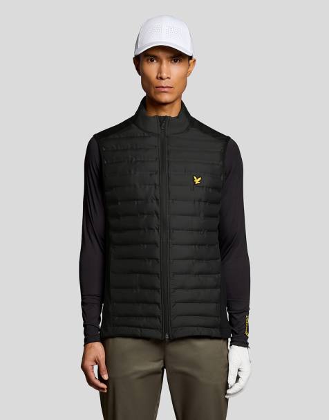 Lyle & Scott Light jackets hybrid quilted full zip golf gilet in z865 jet black - view 1