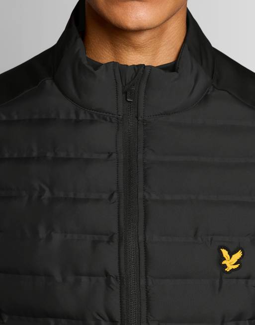 Lyle & Scott Light jackets hybrid quilted full zip golf gilet in z865 jet black, 3 of 7