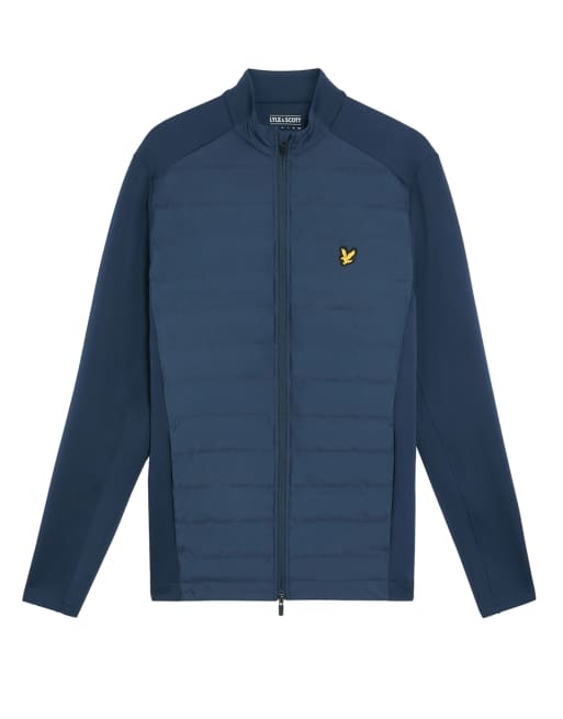 Lyle & Scott Light jackets hybrid quilted full zip golf jacket in x526 ryder blue, 5 of 7