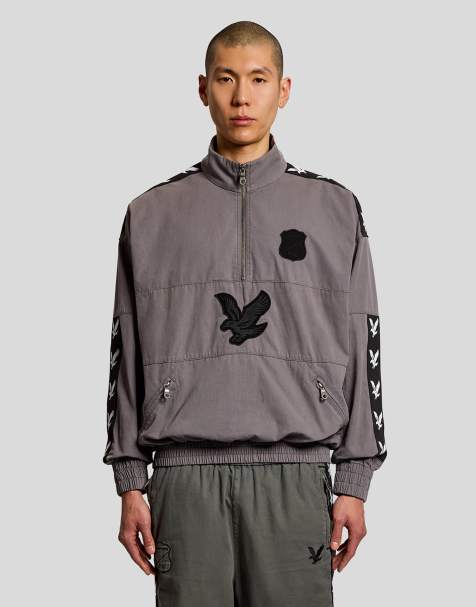 Lyle & Scott Light jackets nowhere fc track jacket in y227 washed grey - view 1