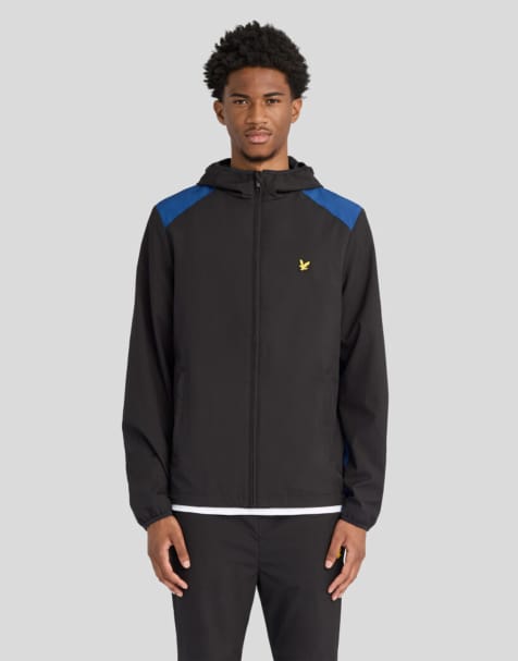 Lyle & Scott Light jackets panelled windbreaker jacket in y393 jet black/ navy peony - view 1