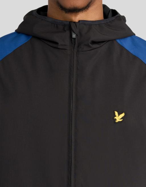 Lyle & Scott Light jackets panelled windbreaker jacket in y393 jet black/ navy peony, 3 of 6