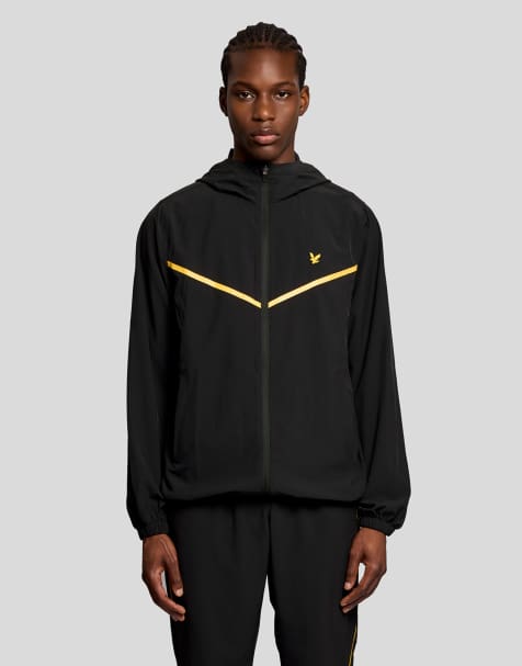 Lyle & Scott Light jackets striped track jacket in z865 jet black - view 1