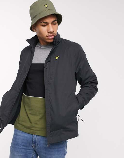 Lyle & Scott lightweight funnel neck jacket in black