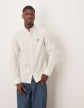 [Lyle & Scott] Lyle & Scott linen blend oxford shirt in beige-Neutral S Beige